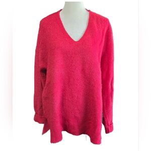 LOFT V-Neck Sweater, Split Hem, Soft & Cozy, Relaxed & Flattering Fit, Sz Medium